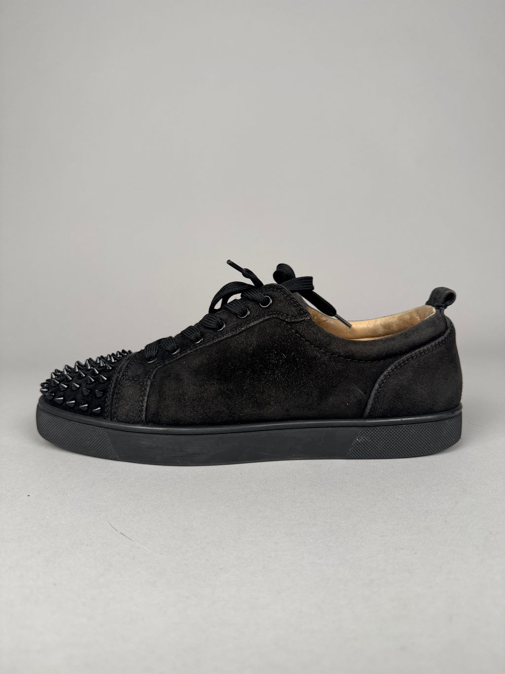 Christian Louboutin Louis Junior Spikes Suede Black