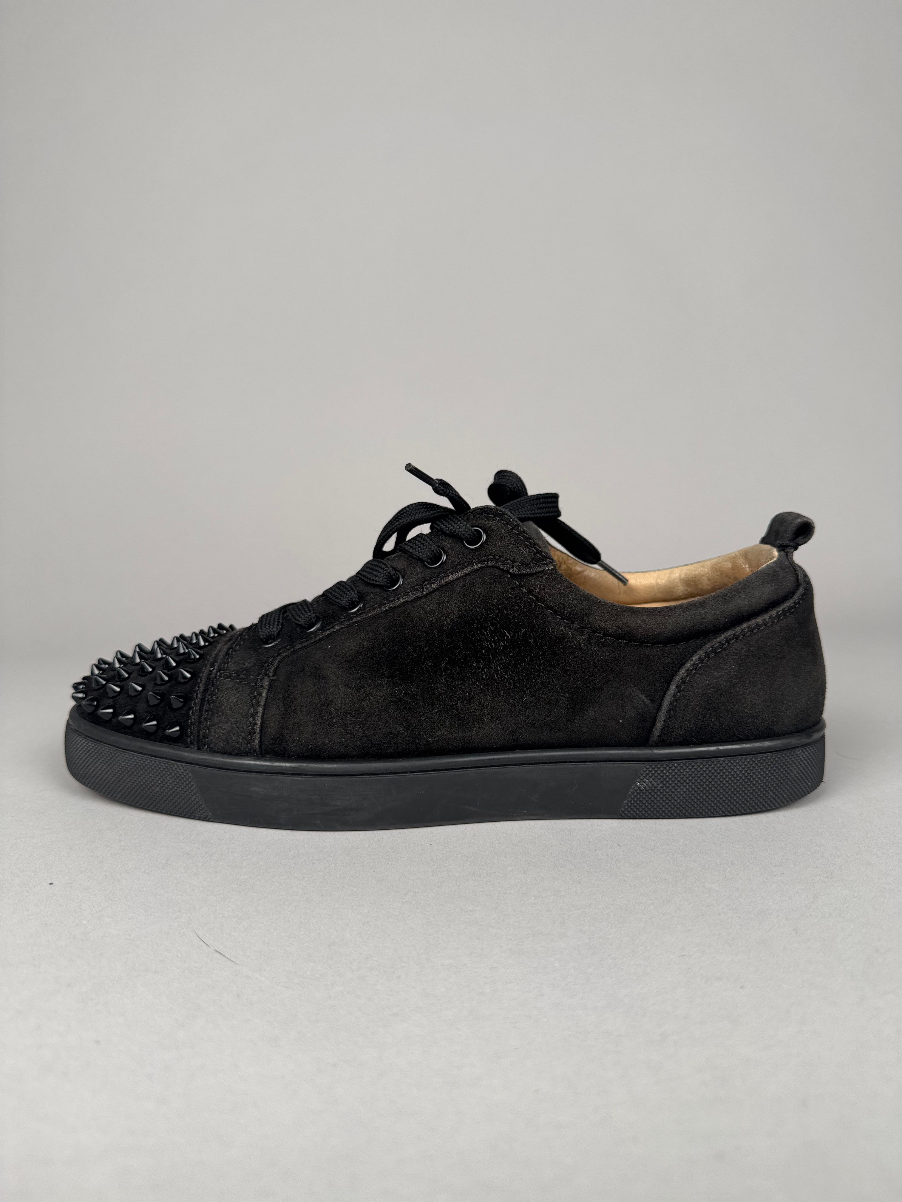 Christian Louboutin Louis Junior Spikes Suede Black