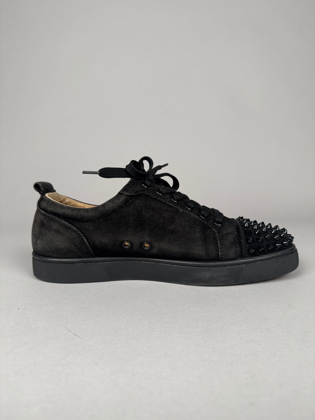 Christian Louboutin Louis Junior Spikes Suede Black