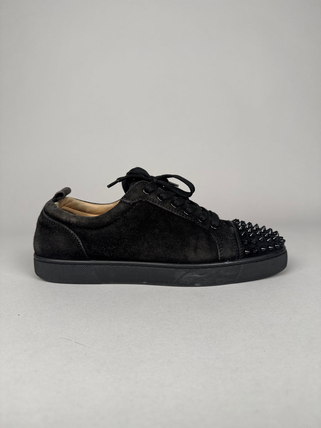 Christian Louboutin Louis Junior Spikes Suede Black