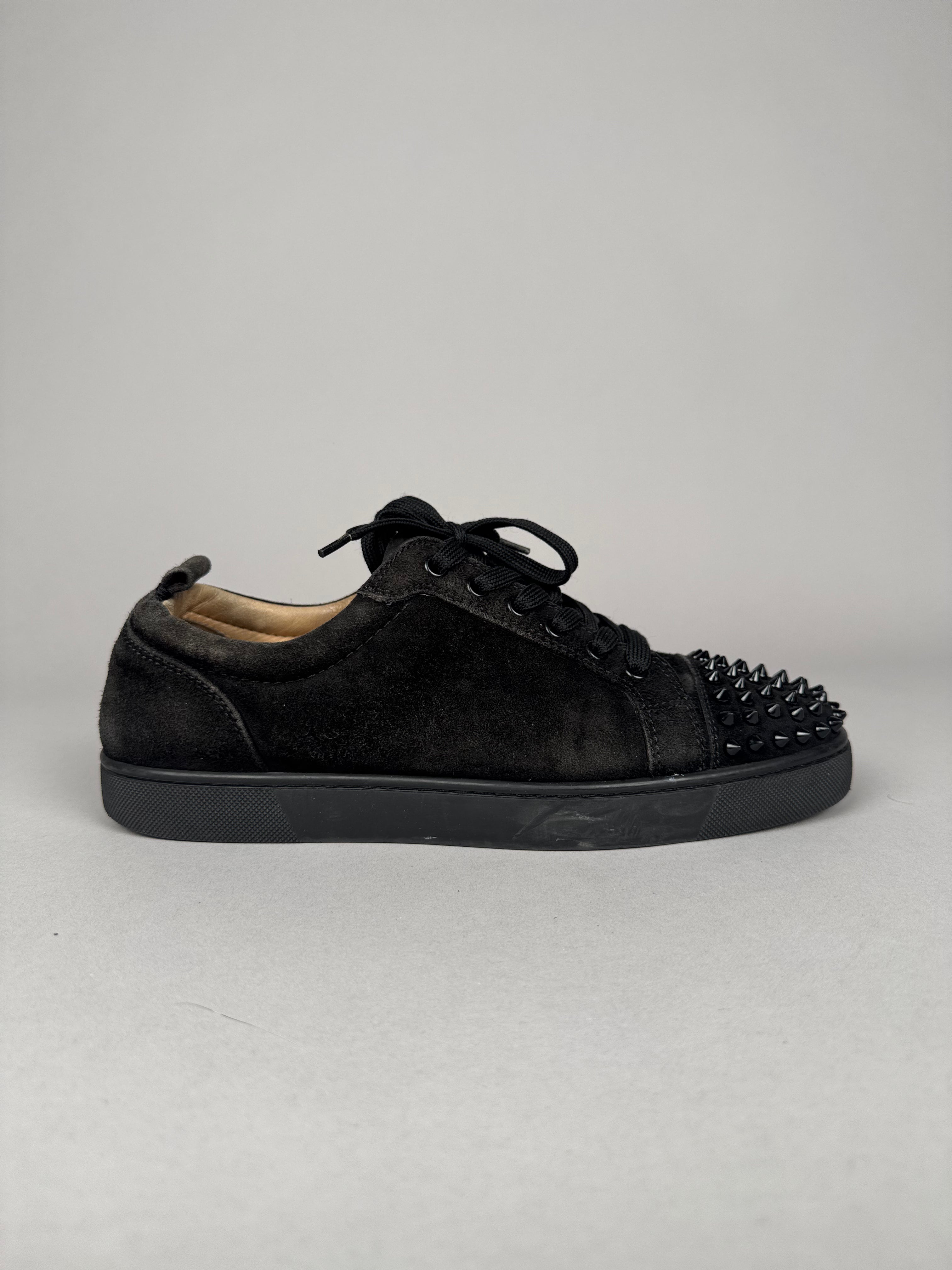Christian Louboutin Louis Junior Spikes Suede Black