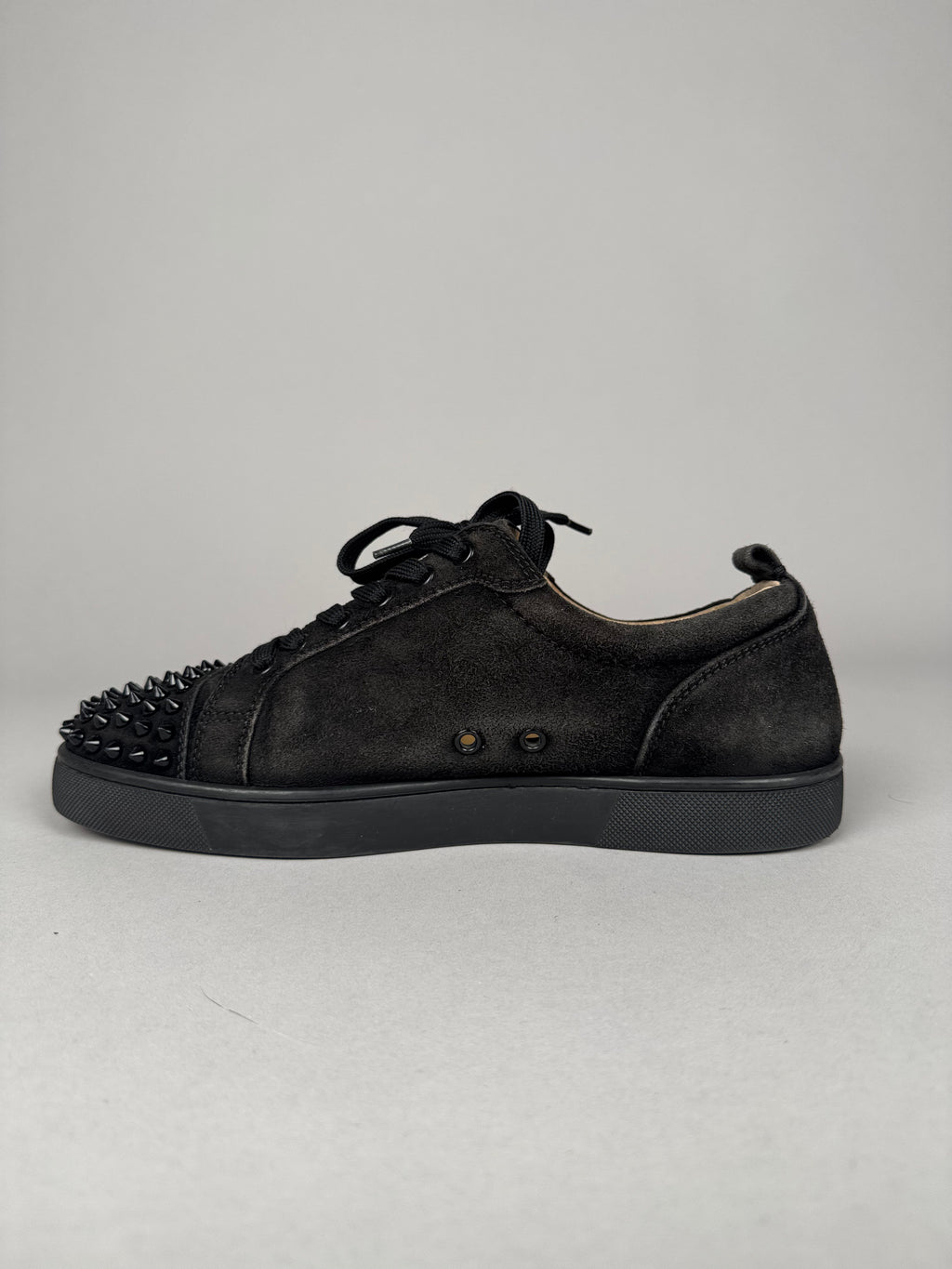 Christian Louboutin Louis Junior Spikes Suede Black