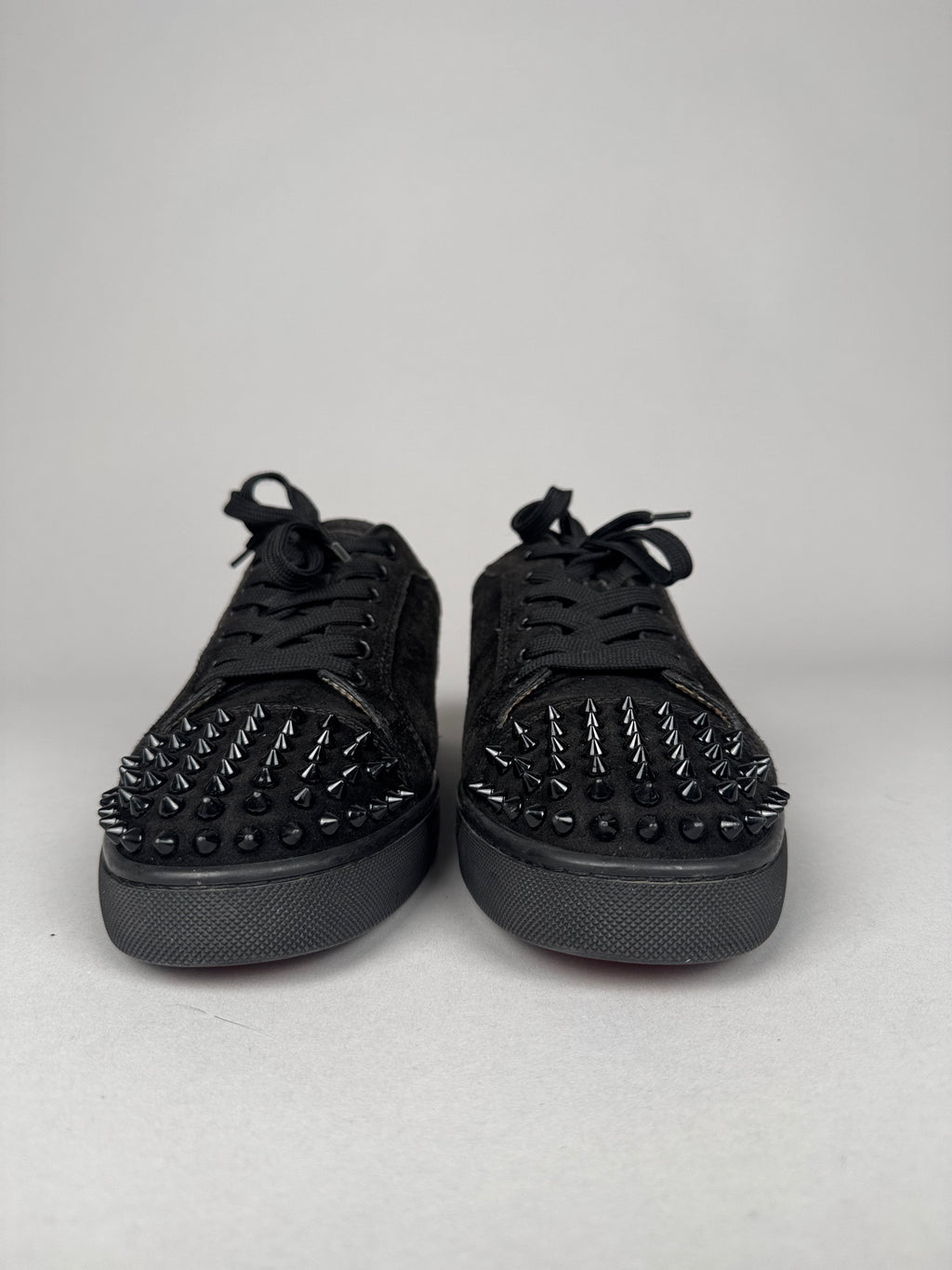 Christian Louboutin Louis Junior Spikes Suede Black