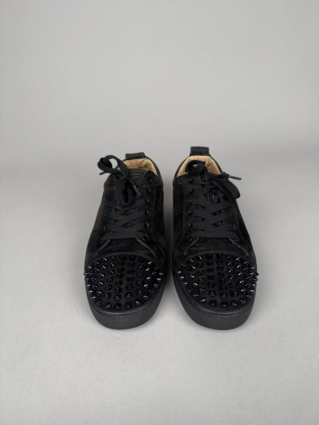 Christian Louboutin Louis Junior Spikes Suede Black