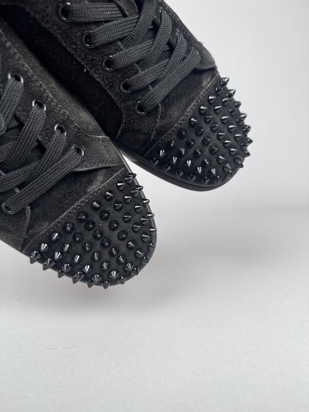 Christian Louboutin Louis Junior Spikes Suede Black
