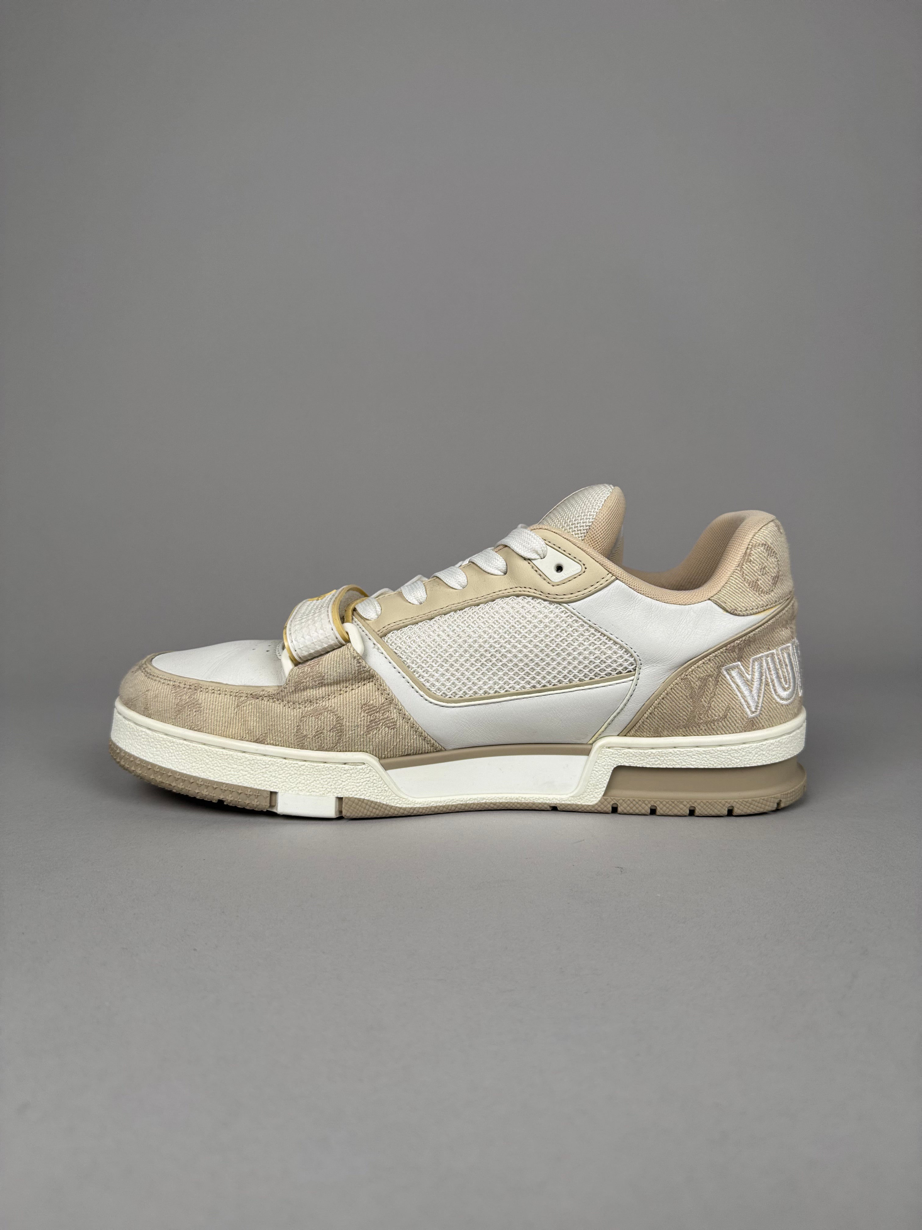 Louis Vuitton LV Trainer Velcro Strap Beige Denim