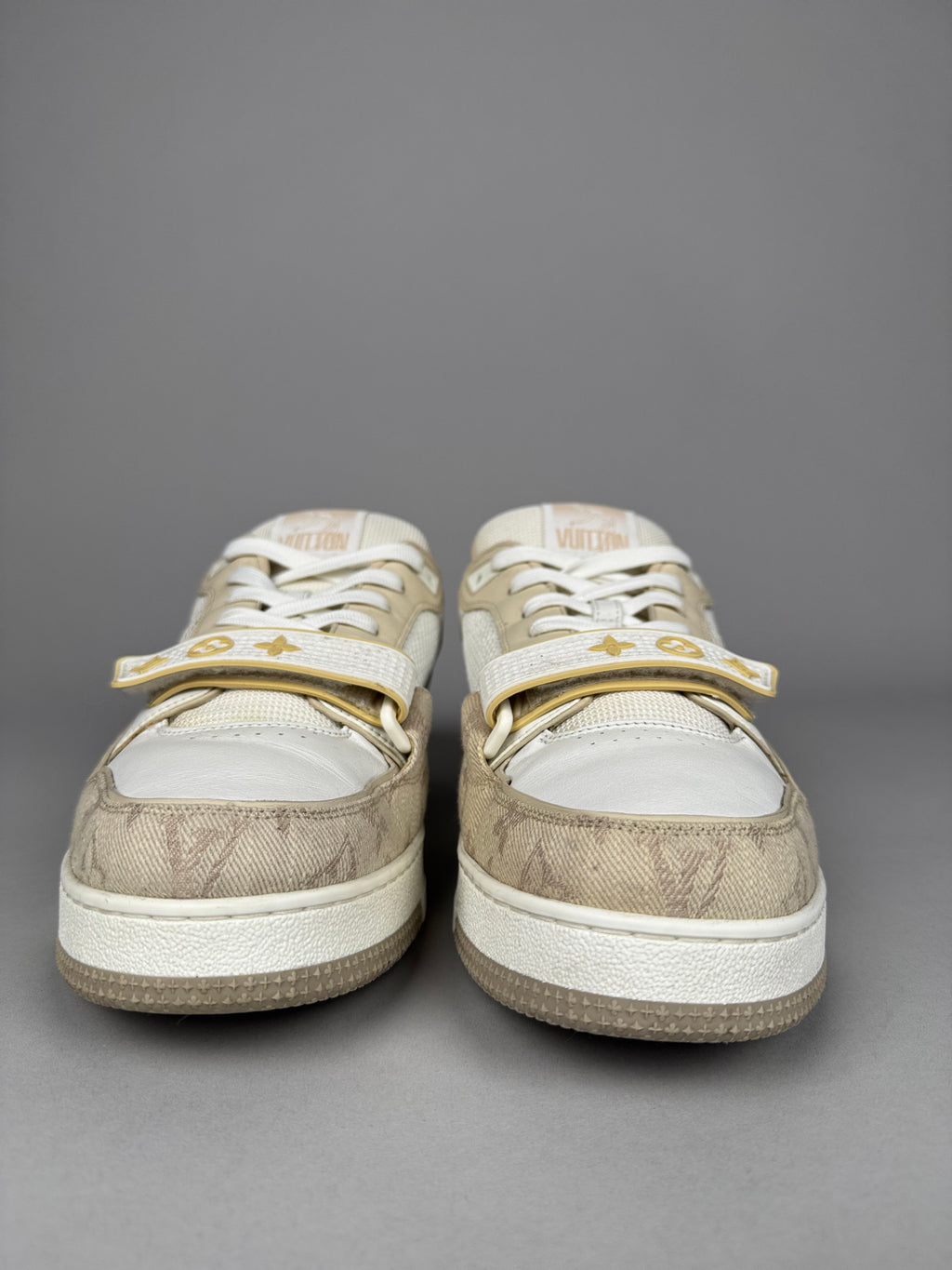 Louis Vuitton LV Trainer Velcro Strap Beige Denim