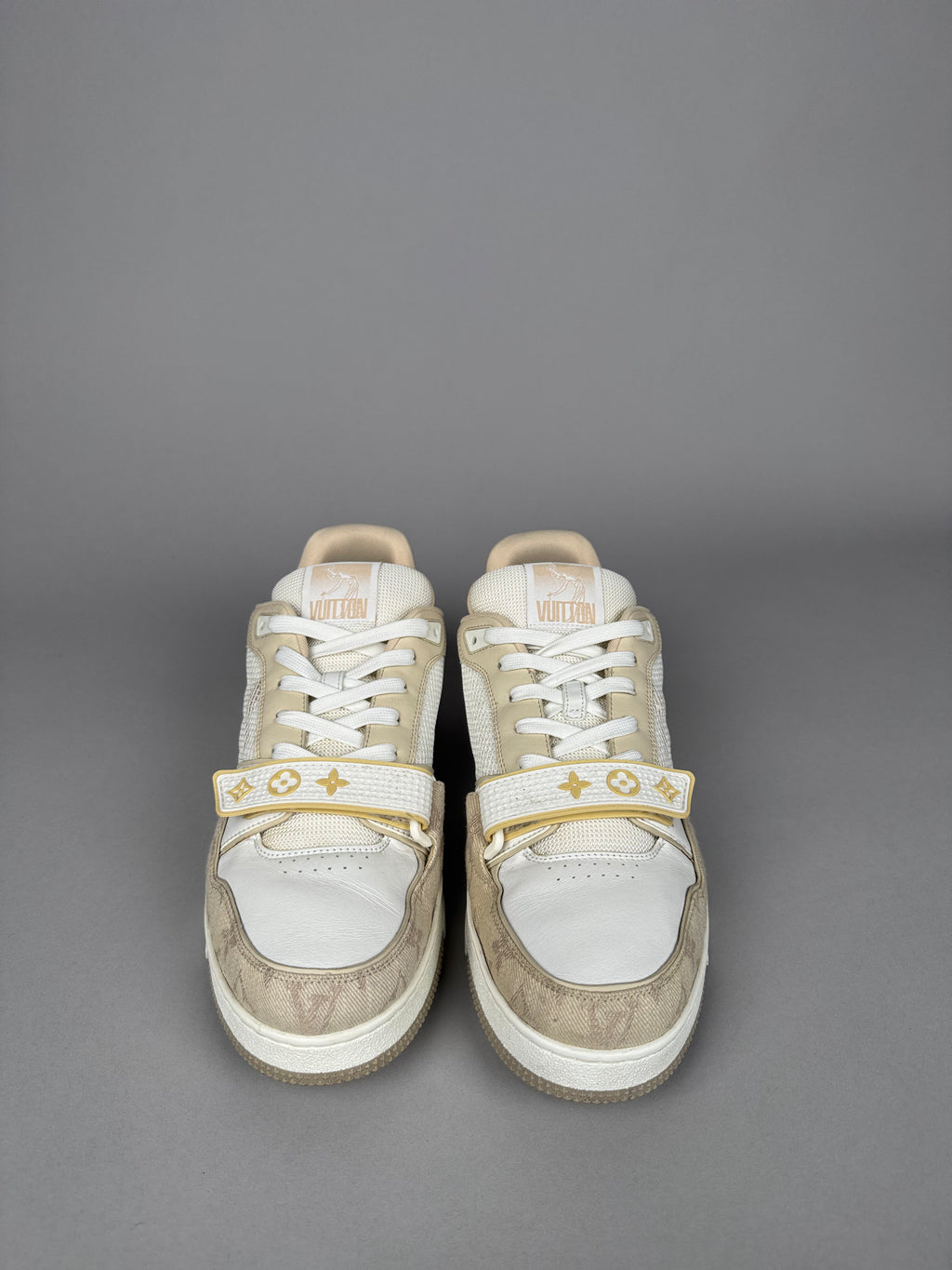 Louis Vuitton LV Trainer Velcro Strap Beige Denim