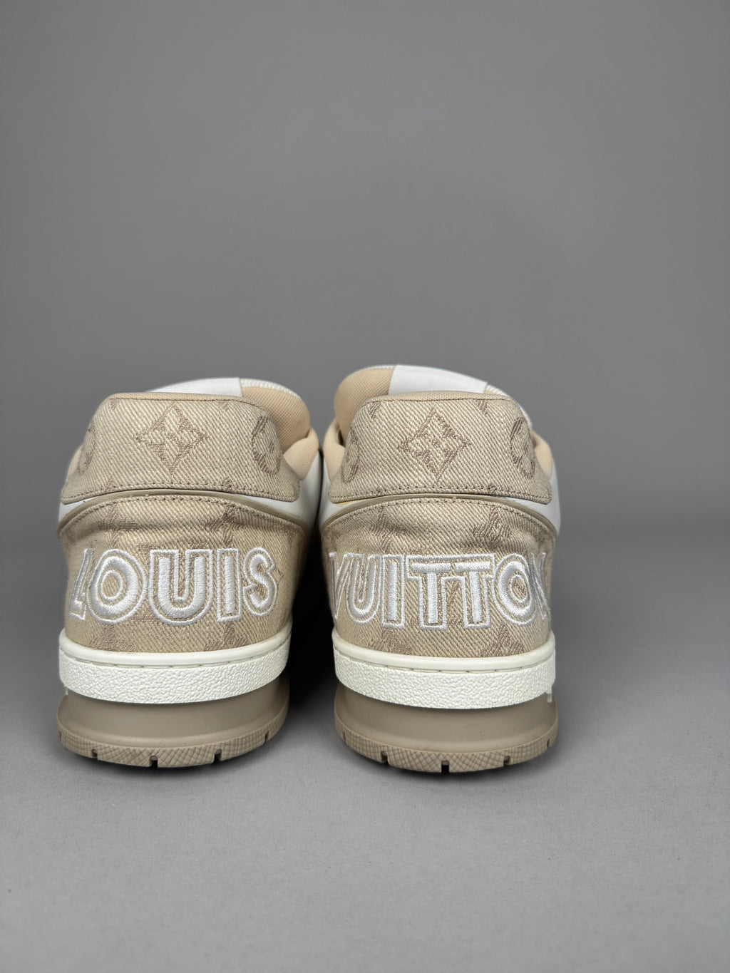 Louis Vuitton LV Trainer Velcro Strap Beige Denim
