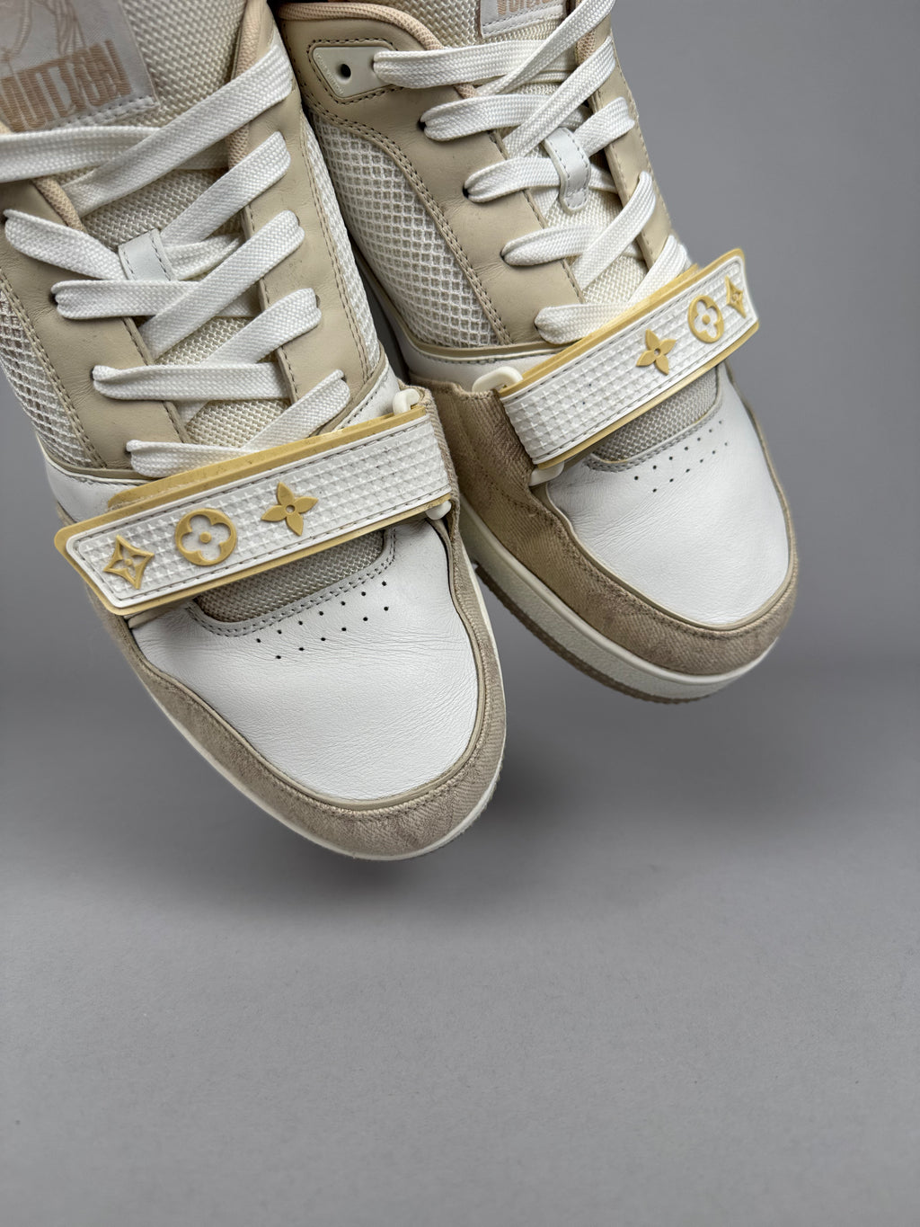 Louis Vuitton LV Trainer Velcro Strap Beige Denim