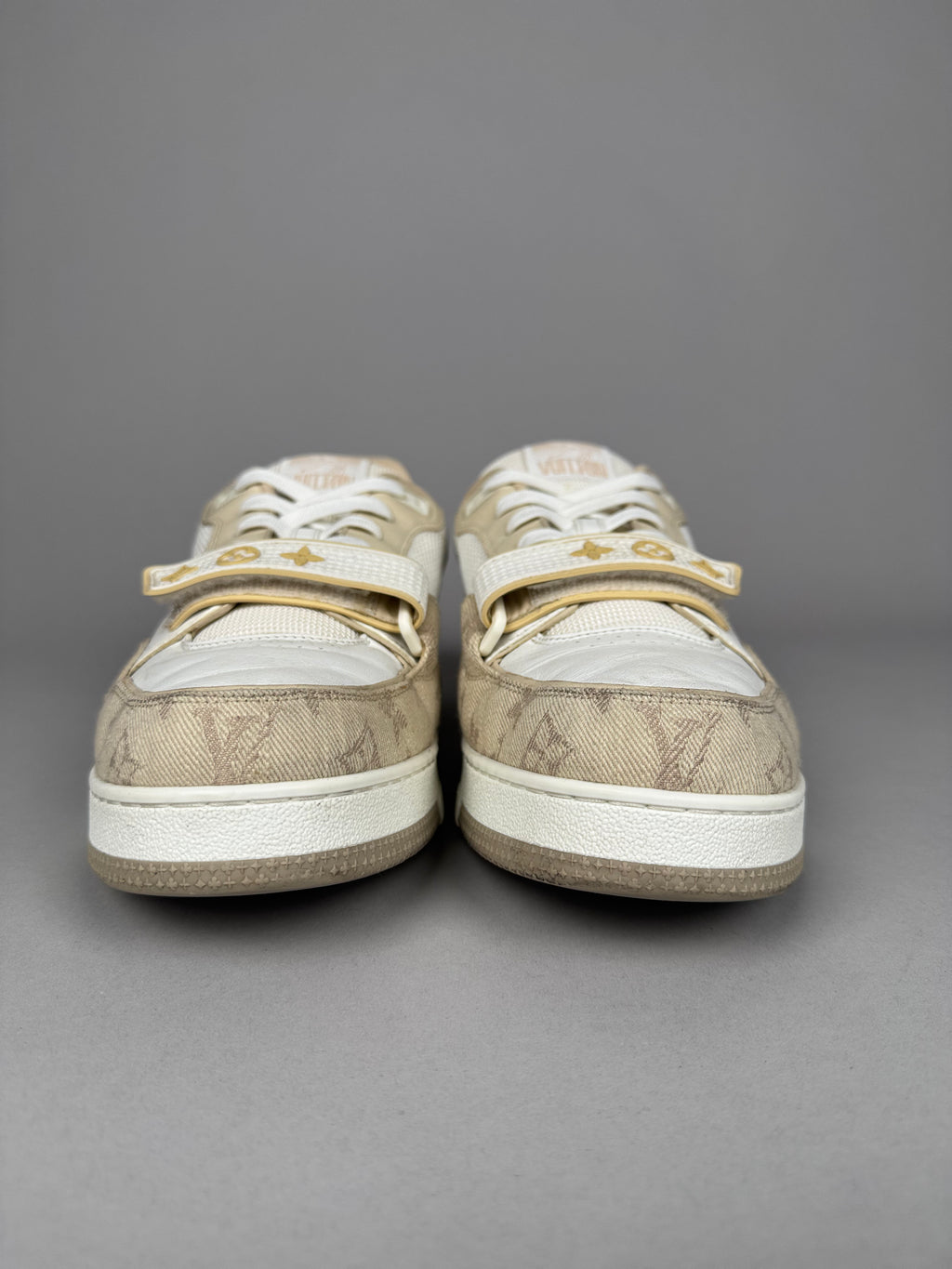 Louis Vuitton LV Trainer Velcro Strap Beige Denim