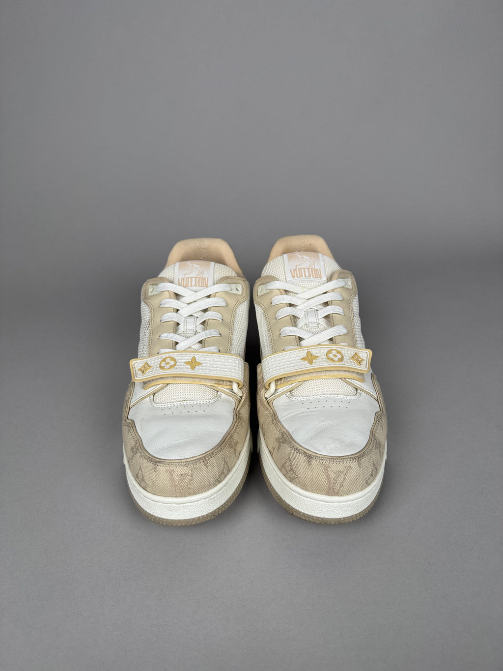 Louis Vuitton LV Trainer Velcro Strap Beige Denim