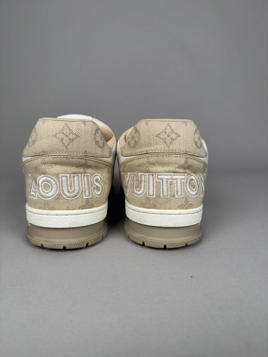 Louis Vuitton LV Trainer Velcro Strap Beige Denim