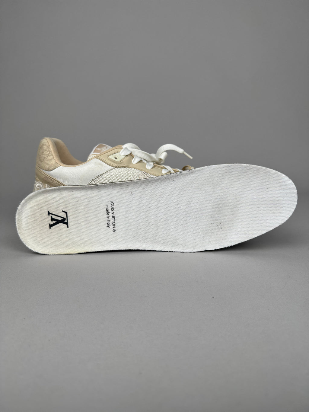 Louis Vuitton LV Trainer Velcro Strap Beige Denim
