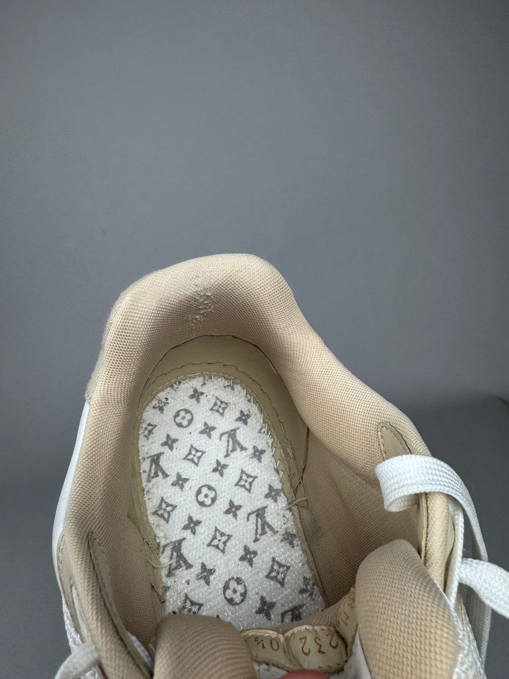 Louis Vuitton LV Trainer Velcro Strap Beige Denim