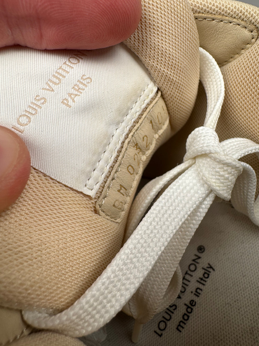 Louis Vuitton LV Trainer Velcro Strap Beige Denim