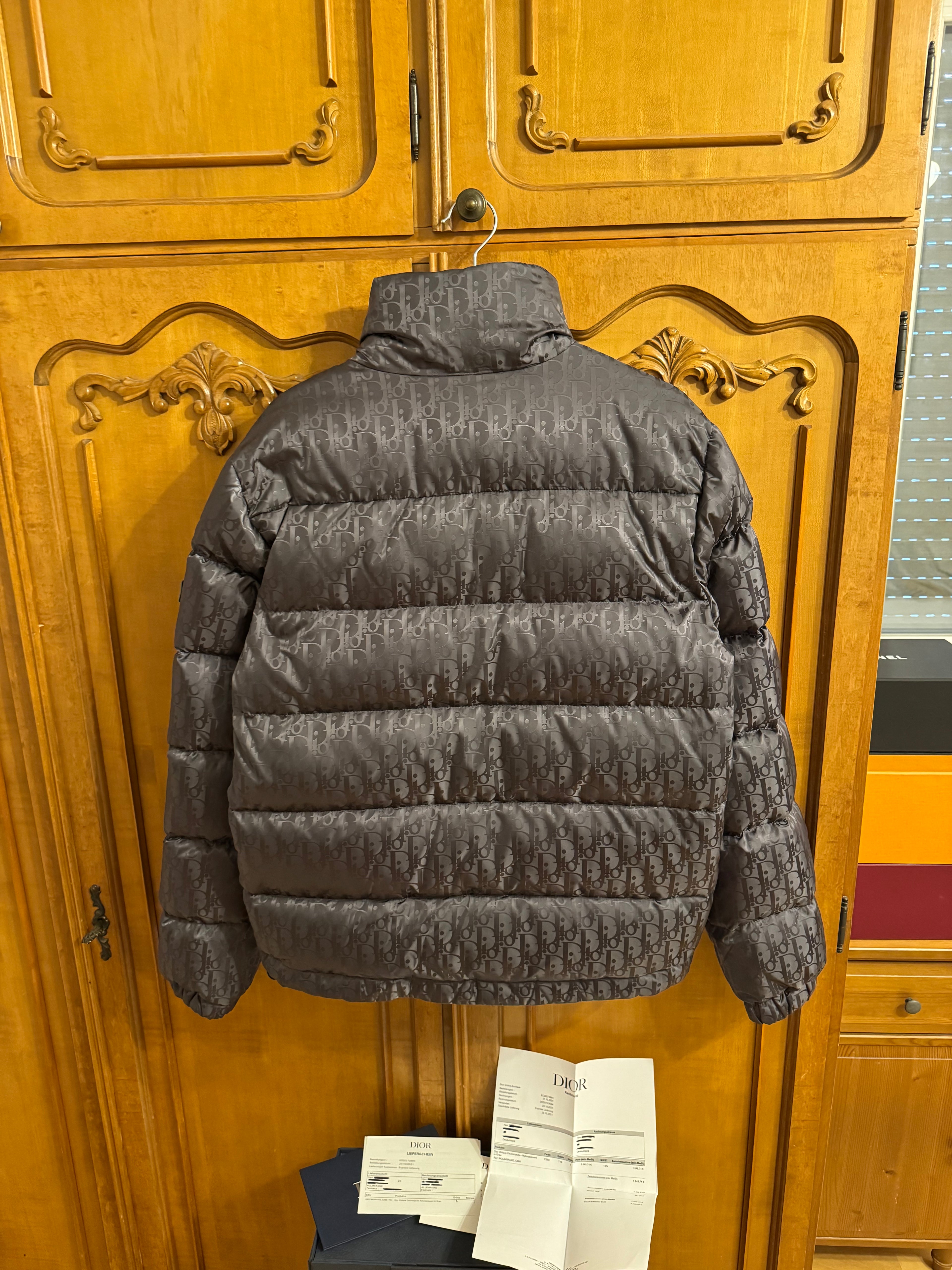 Dior Oblique Puffer Jacket Gunmetal Grey