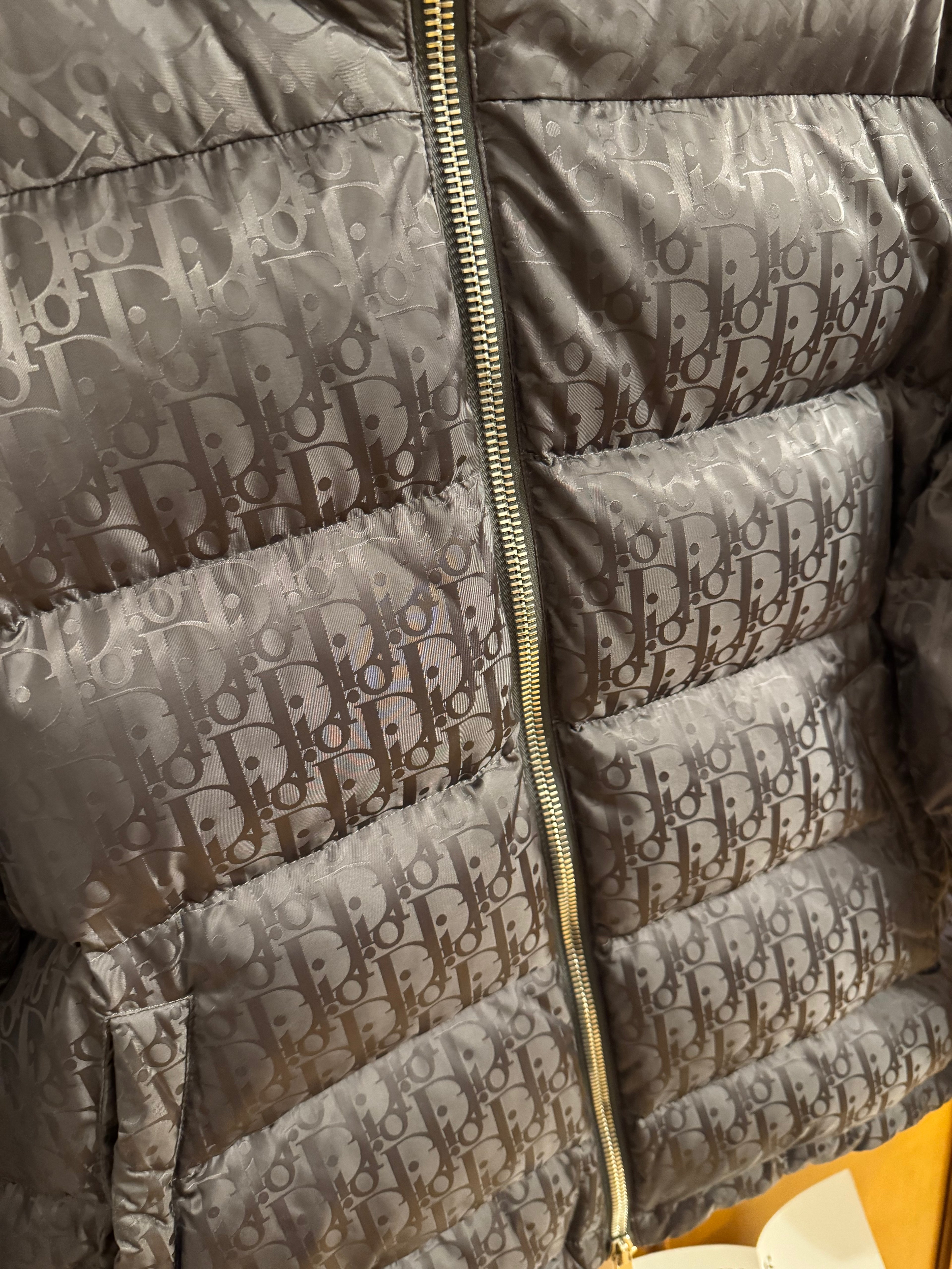 Dior Oblique Puffer Jacket Gunmetal Grey