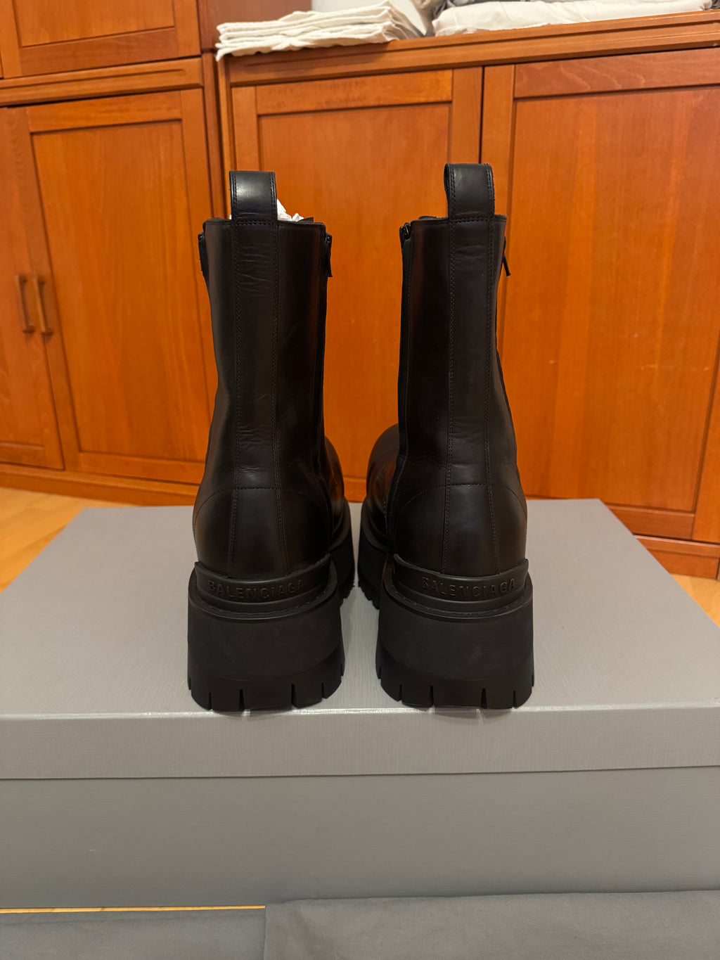 Balenciaga Calfskin 80 MM Platform Giant Boots BB Black