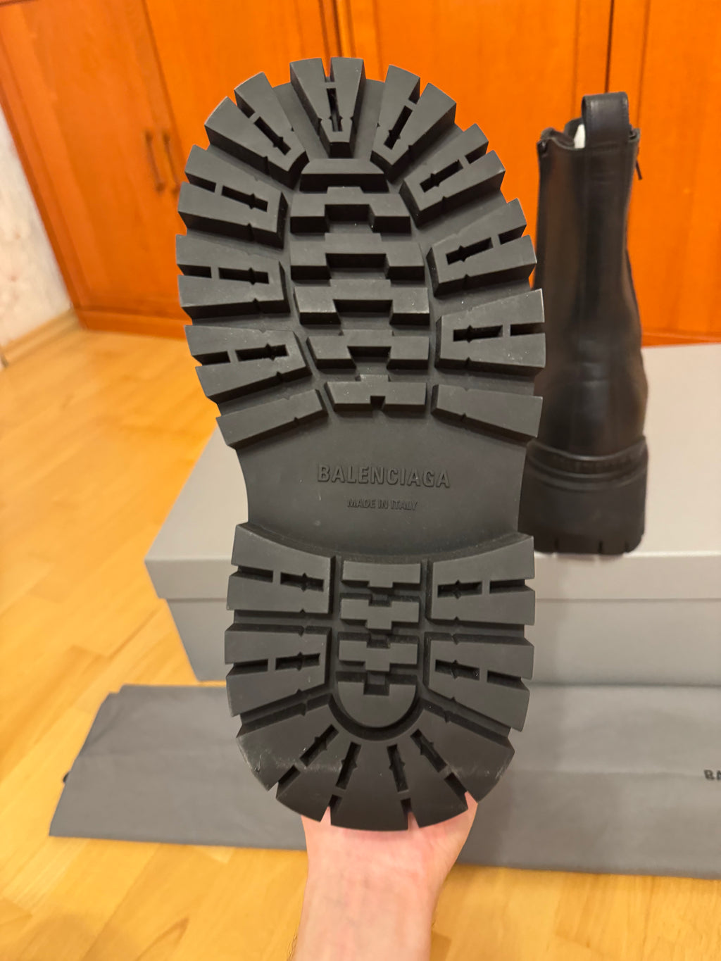 Balenciaga Calfskin 80 MM Platform Giant Boots BB Black
