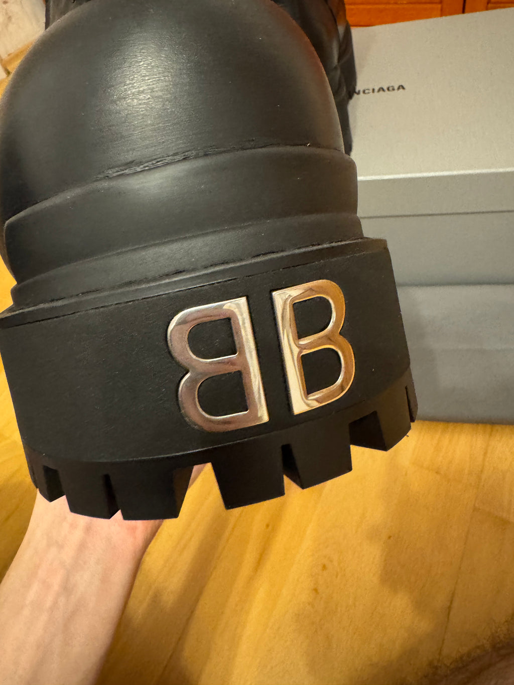 Balenciaga Calfskin 80 MM Platform Giant Boots BB Black