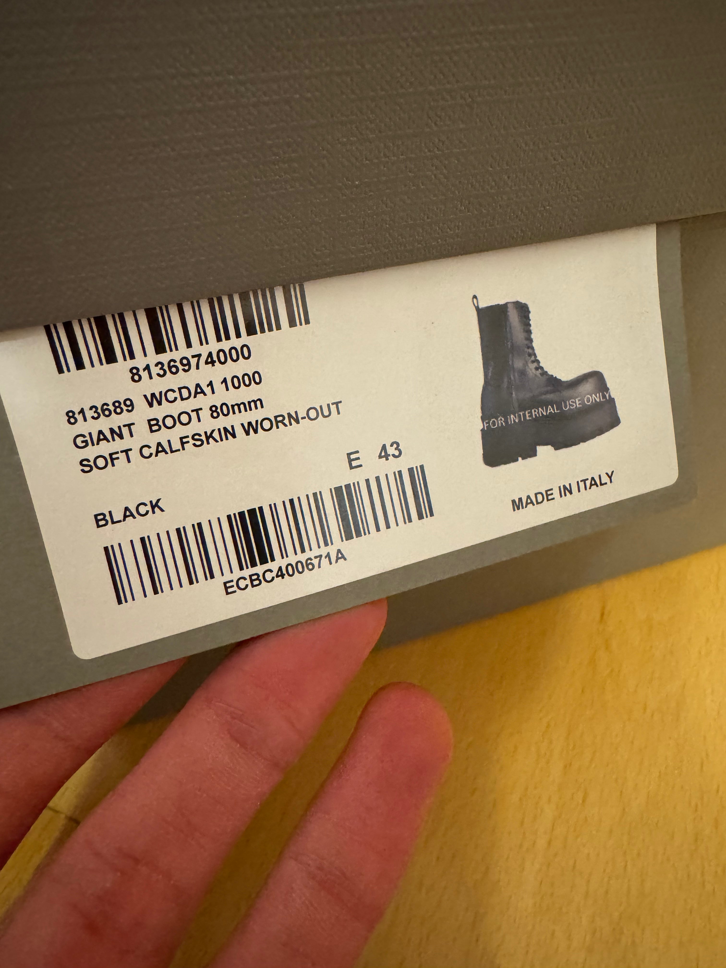 Balenciaga Calfskin 80 MM Platform Giant Boots BB Black