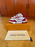 Louis Vuitton LV Trainer Velcro Strap Red White