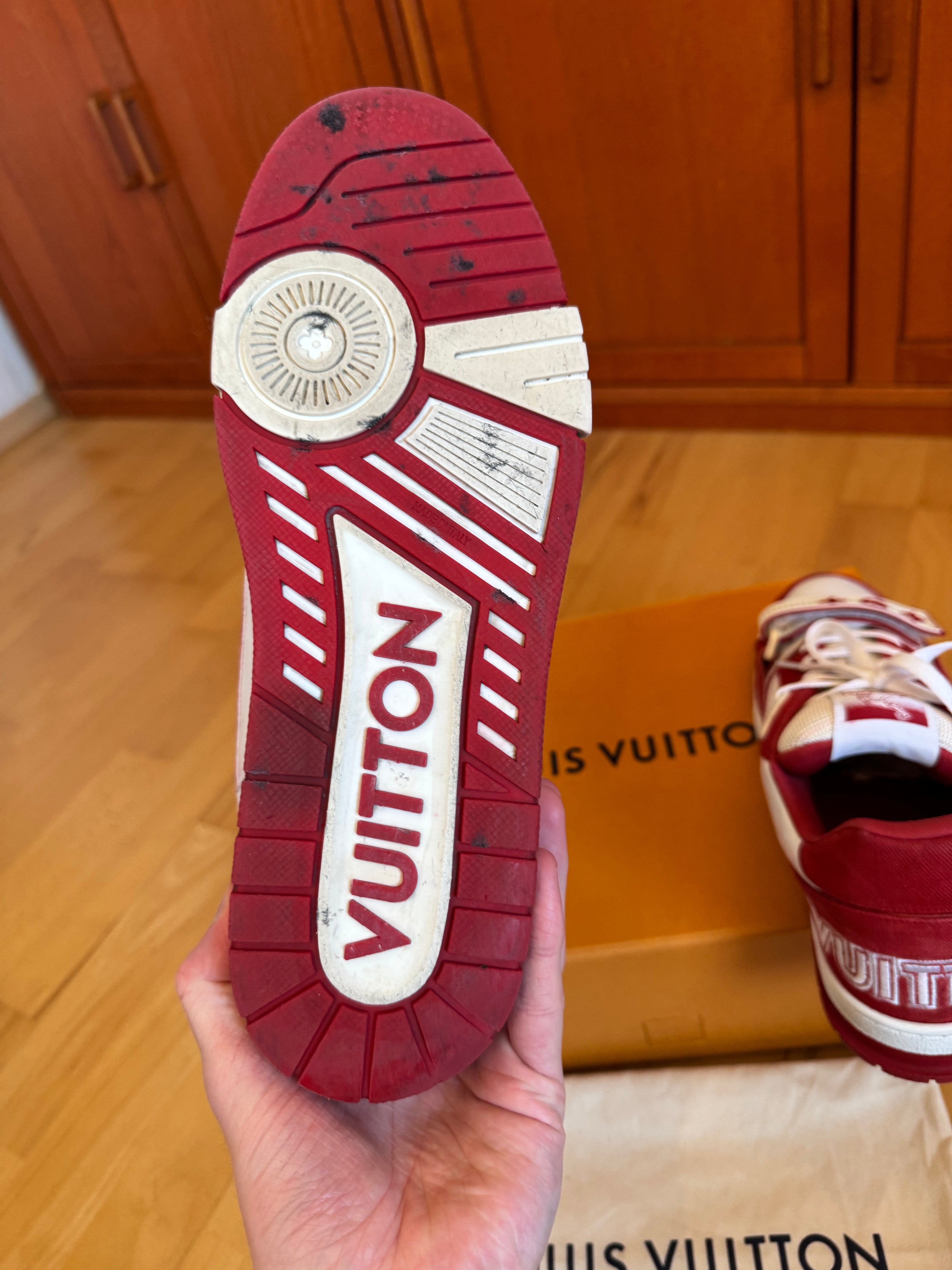 Louis Vuitton LV Trainer Velcro Strap Red White