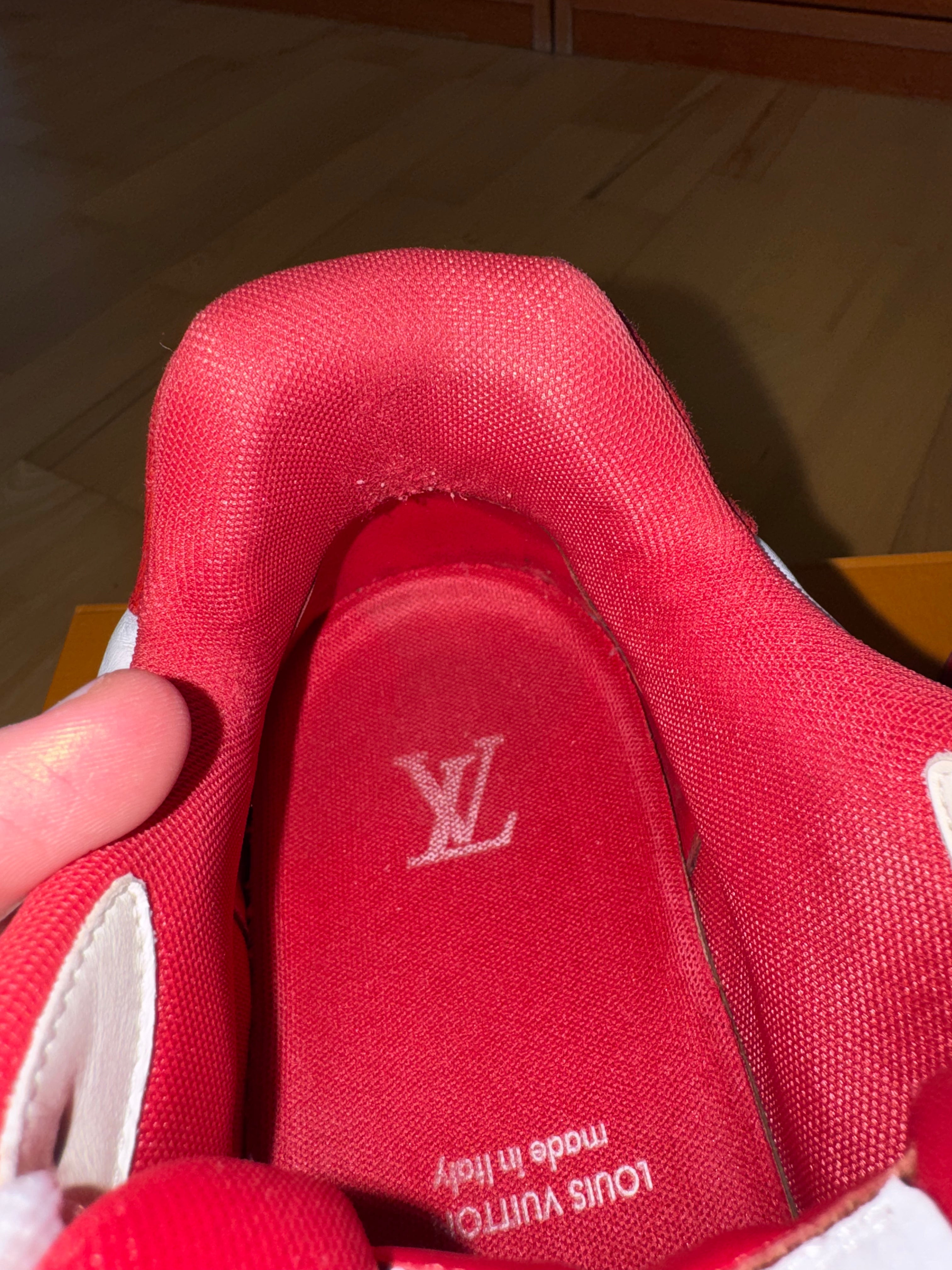 Louis Vuitton LV Trainer Velcro Strap Red White