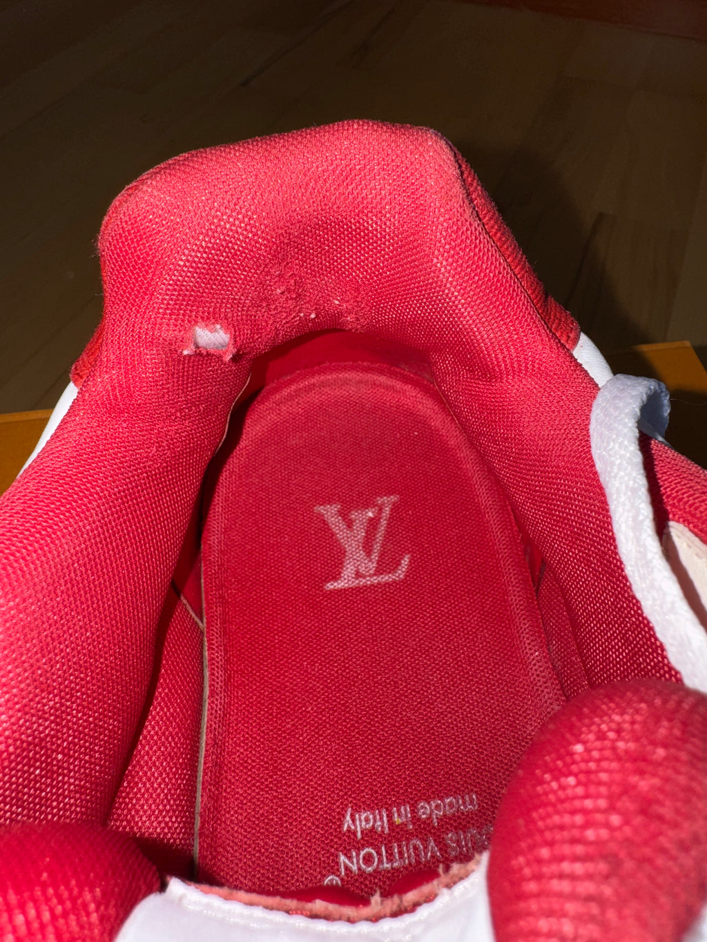 Louis Vuitton LV Trainer Velcro Strap Red White