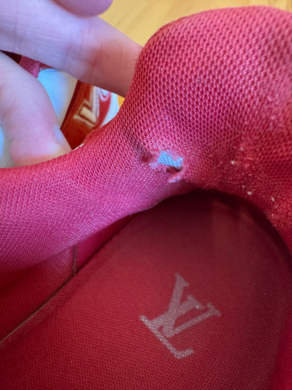 Louis Vuitton LV Trainer Velcro Strap Red White