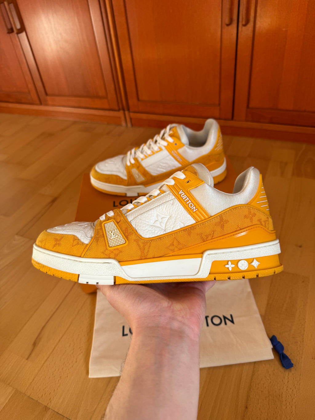Louis Vuitton LV Trainer Orange Denim