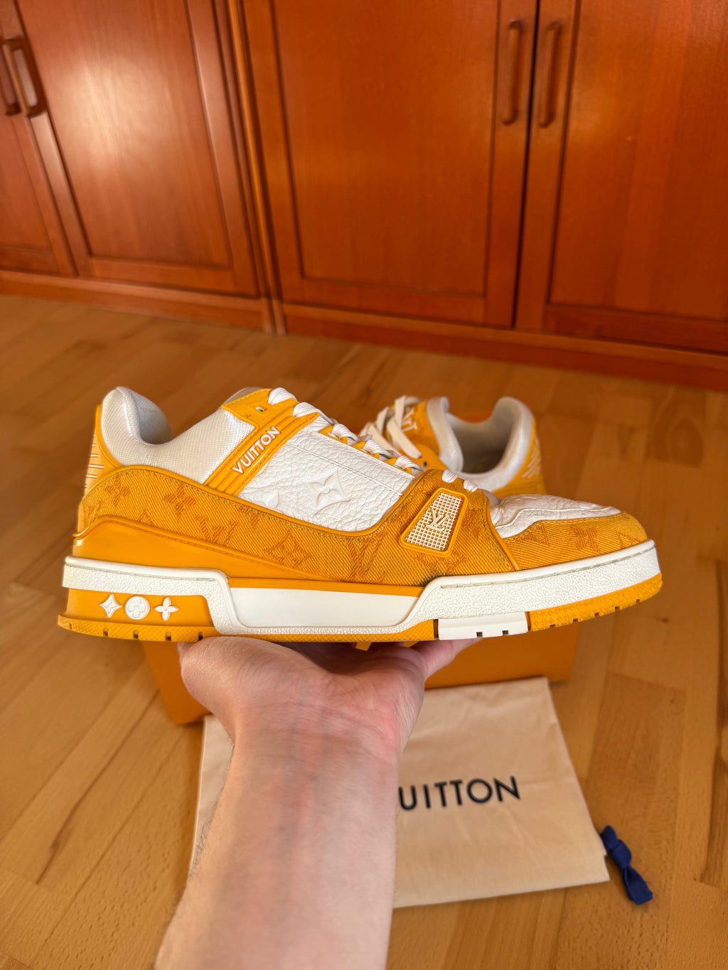 Louis Vuitton LV Trainer Orange Denim